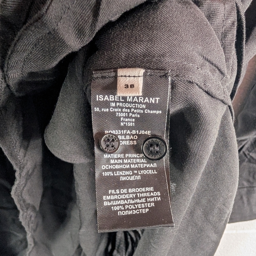 Isabel Marant Etoile Dress Womens 38 Black Bilboa Embroidered Tunic Minimal - Picture 7 of 10
